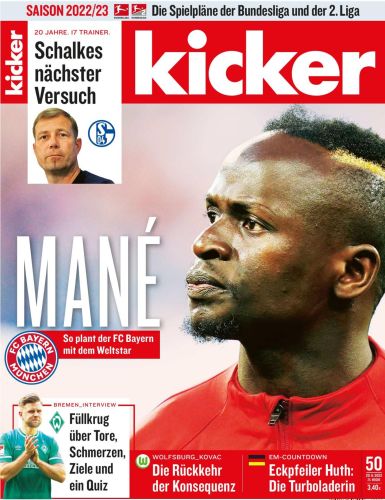 Cover: Kicker Sportmagazin No 50 vom 20 Juni 2022 Cover: Kicker Sportmagazin No 50 vom 20 Juni 2022