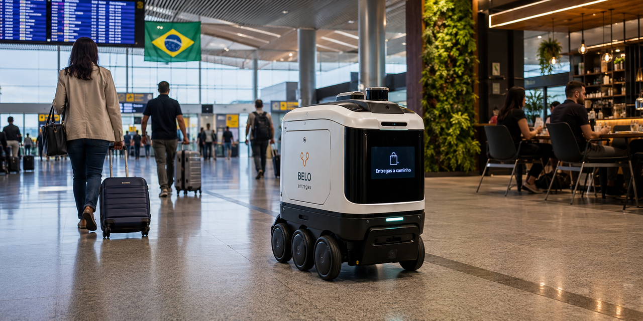 BH Airport estreia robô autônomo para entregar compras dentro do terminal de Confins