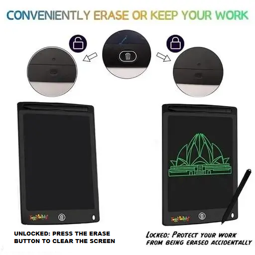 DIGITAL WRITING SLATE FOR KIDS, SLATEE PACK OF 2 SLATES , 2 SLATE AT PRICE OF 1, BUY1GET1FREE, Color 1 (T102)