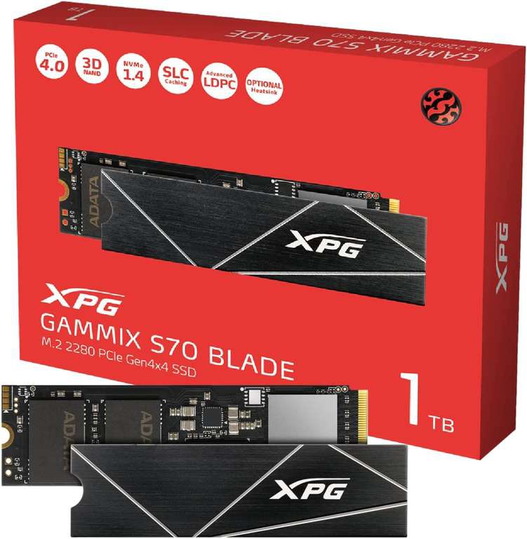 Cyberpuerta: SSD XPG GAMMIX S70 BLADE NVMe, 1TB, PCI Express 4.0, M.2, 7400 MB/s 
