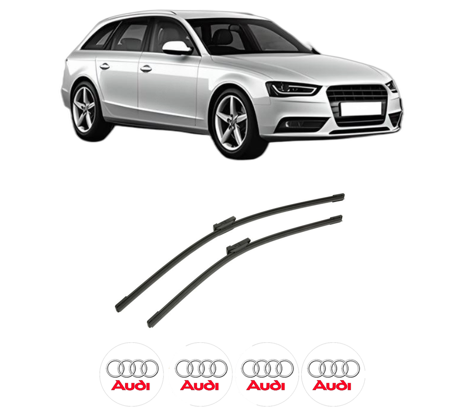 Set stergatoare auto AUDI A4 B8 Avant (8K5) din 2007-2015, pentru parbriz auto, 2 bucati, Bosch Aerotwin, din cauciuc siliconat rezistent, 4 Stickere Auto AUDI