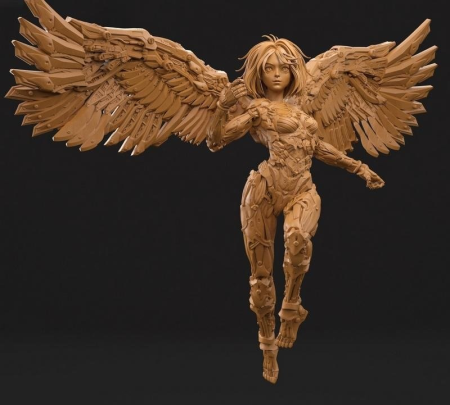 Cyborg Angel Pose One – 3D Print Model