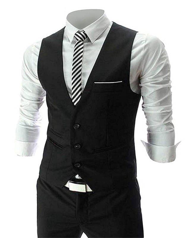 Black Color Classy Solid Polycotton Men's Waistcoat Black Color Classy Solid Polycotton Men's Waistcoat