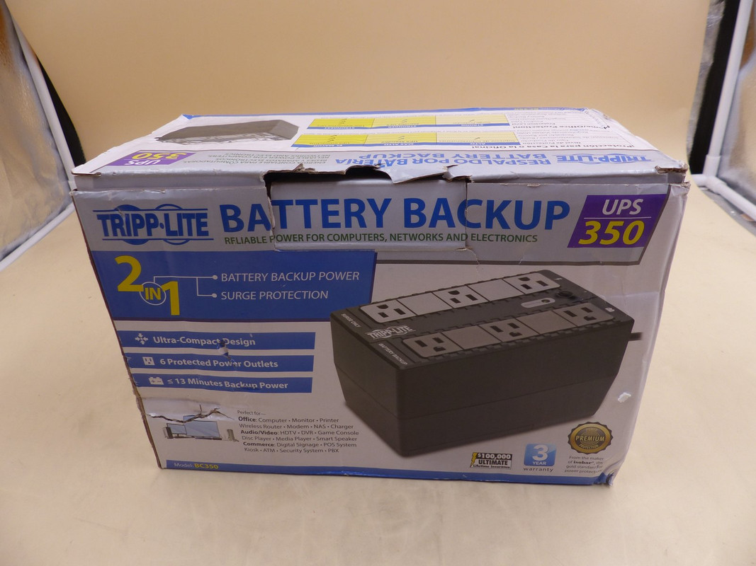 TRIPP-LITE BC350 210W 120V UPS350 TWO IN ONE BATTERY BACKUP +  SURGE PROTECTION