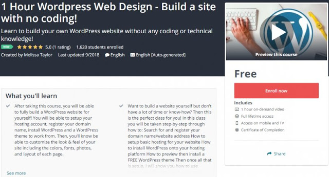 1 Hour Wordpress Website Design - Build a WordPress website with no coding knowledge 1 Hour Wordpress Website Design - Build a WordPress website with no coding knowledge