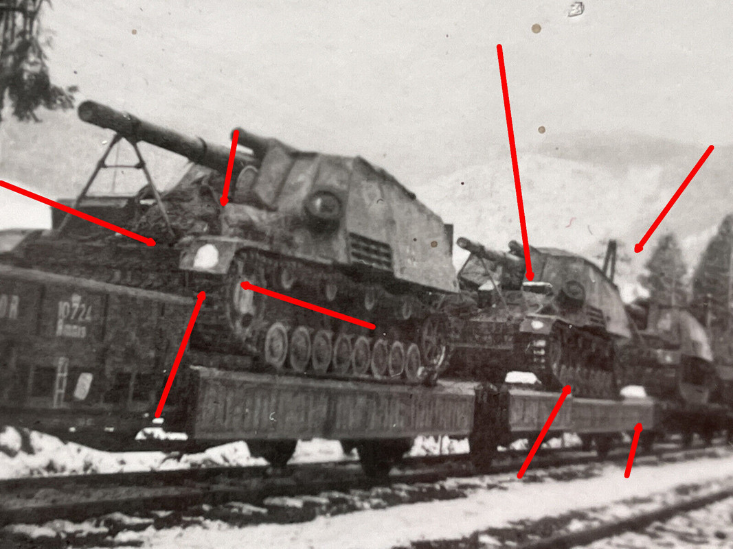 Foto, Panzer Hummel, Nashorn, Hornisse, Verladen auf Eisenbahn, TOP Aufnahme (1)
