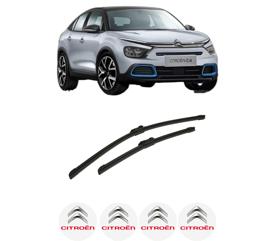 Set stergatoare auto CITROEN C4 III (BA_, BB_, BC_) din 2020-2024, pentru parbriz auto, 2 bucati, Bosch Aerotwin, din cauciuc siliconat rezistent, 4 Stickere Auto CITROEN