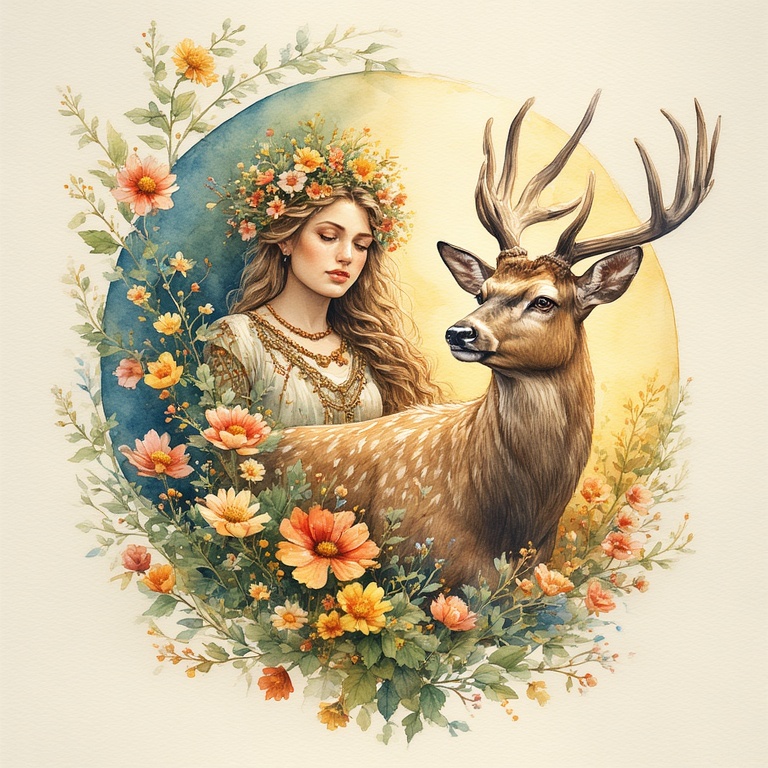 Goddess-Diana-with-a-Stag-wate-4