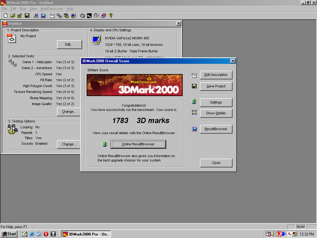 Deskpro EN-SFF 3DMark 2000 GeForce2MX400