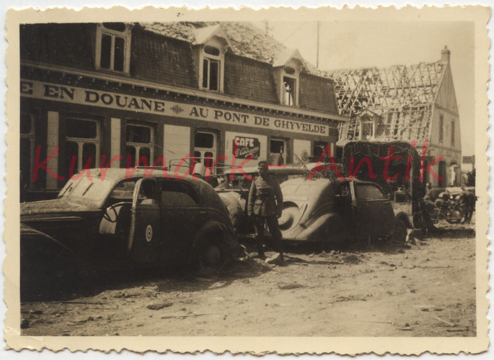 Foto Wehrmacht Frankreich Dünkirchen Beute PKW L