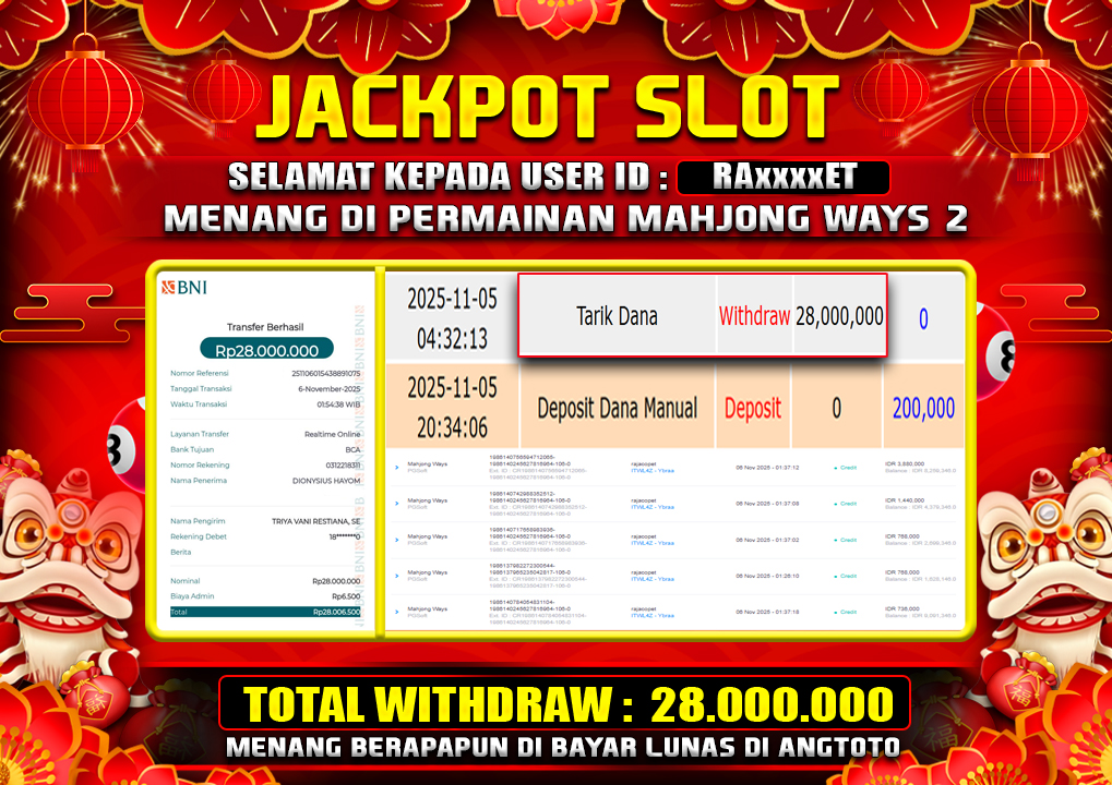 BUKTI JACKPOT LUNAS ANGTOTO