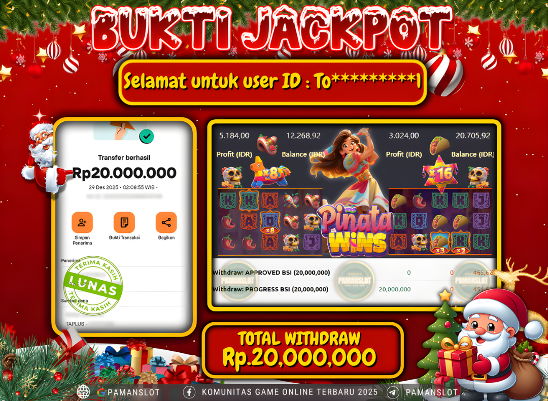 PAMANSLOT JACKPOT Game PG - Pinata Wins Rp.20,000,000- LUNAS