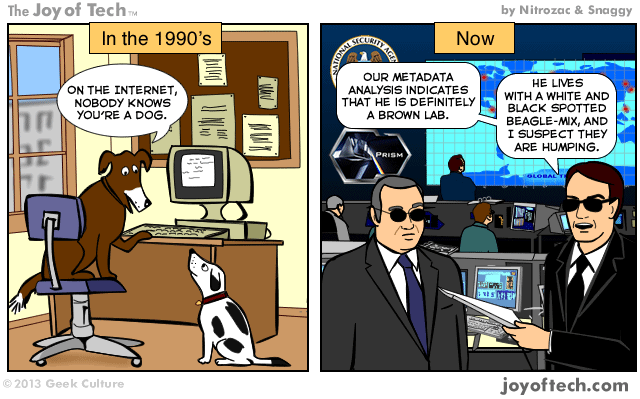 on the internet nobody knows youre a dog except the NSA