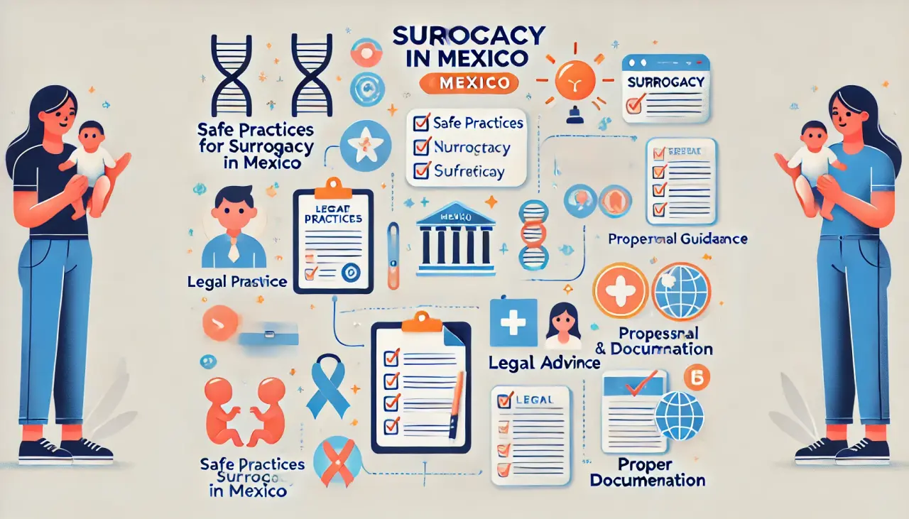 Step-by-step visual guide to navigating surrogacy safely in Mexico with professional legal advice.
