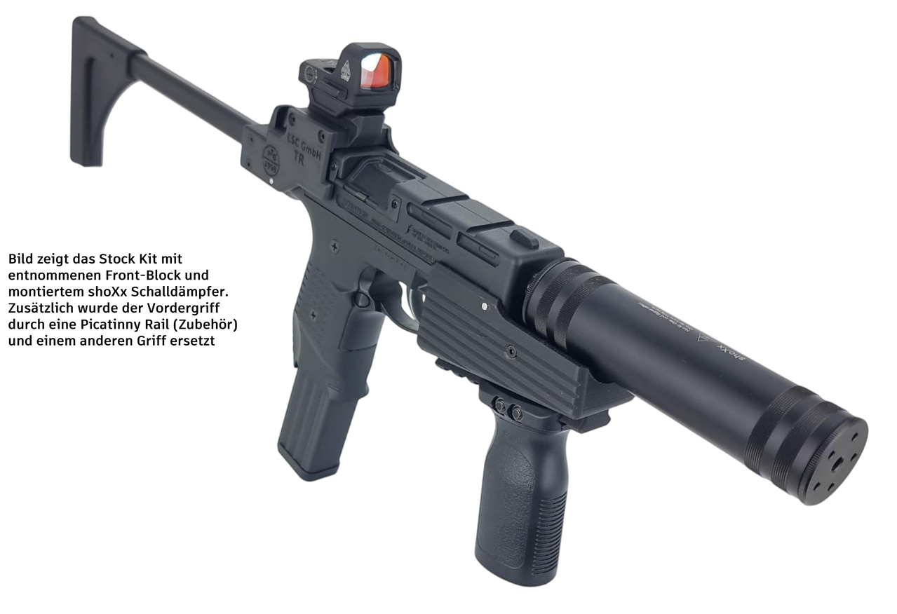 Stock Kit mit shoXx-Schalldämpfer und Bildunterschrift