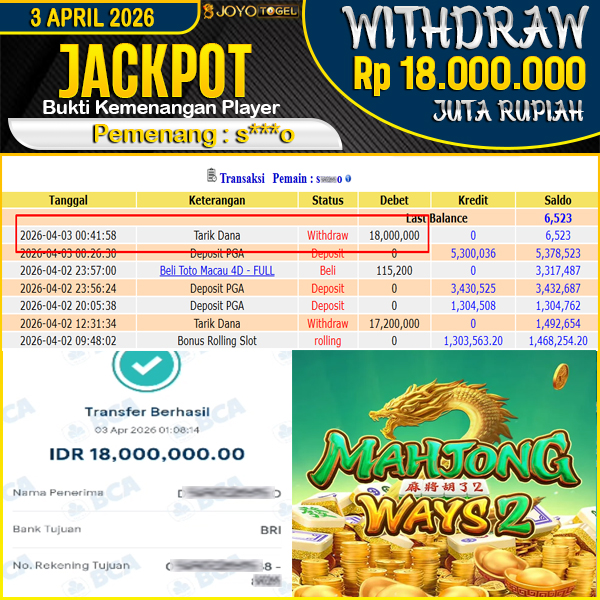 jackpot-slot-pg-soft-mahjong-ways-2-wd-rp-18000000--dibayar-lunas-di-joyotogel