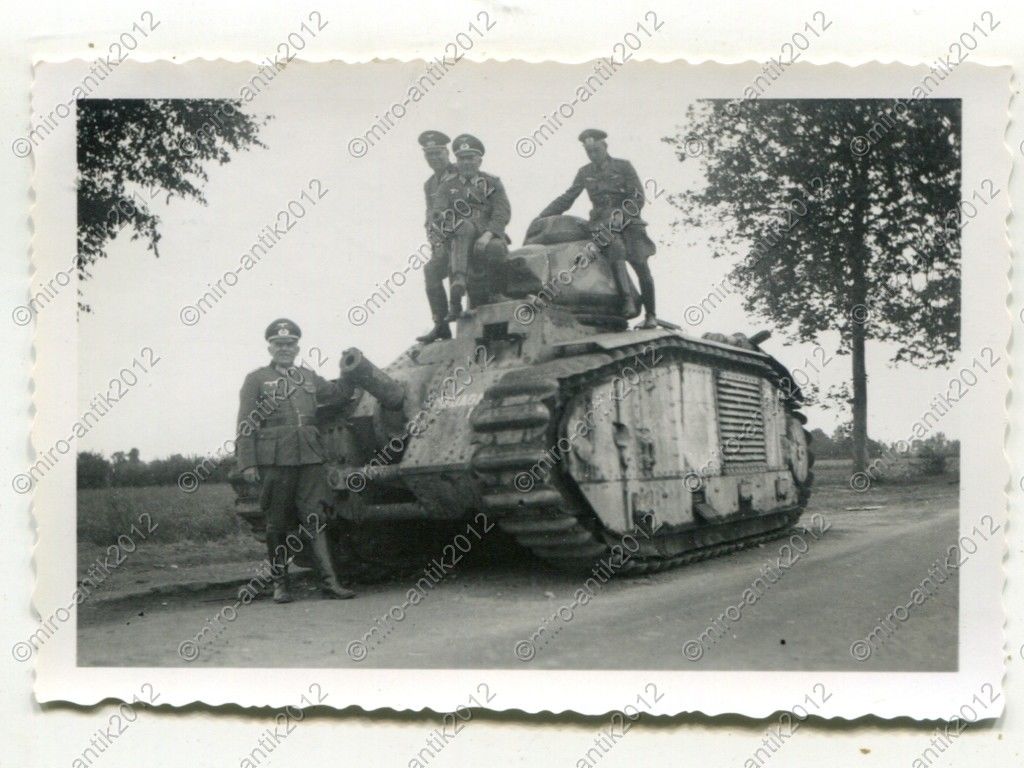 Foto, Wehrmacht, zerstörter Panzer, Char B1, MAD