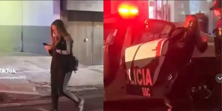 Mujer se viraliza en TikTok por confundir una patrulla con un taxi