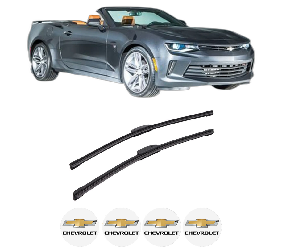 Set stergatoare auto CHEVROLET CAMARO Convertible din 2011-2016, pentru parbriz auto, 2 bucati, Bosch Aerotwin Retrofit, din cauciuc siliconat rezistent, 4 Stickere Auto CHEVROLET
