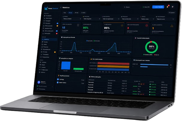 Laptop exibindo uma interface de gestão ARKA