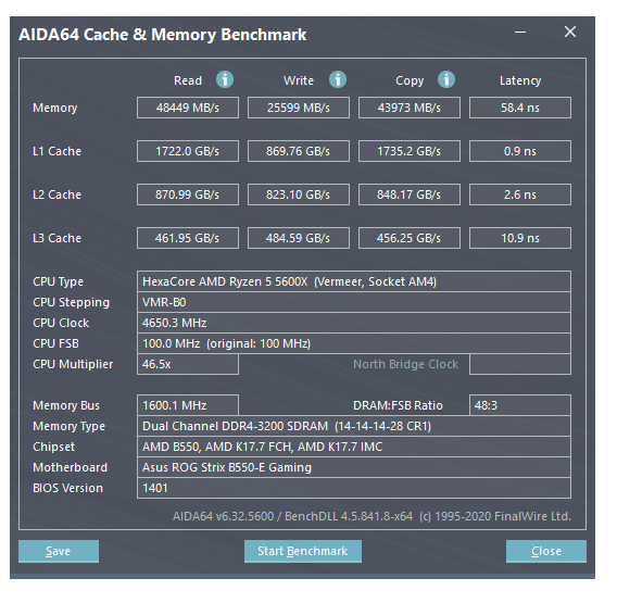aida64 ryzen 5600x 3200mhz