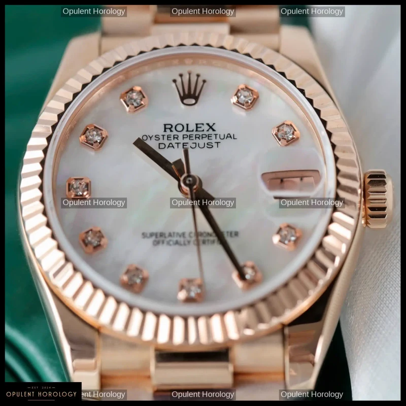 Rolex Datejust Women's Mother of Pearl Dial Rose Gold Plated 31mm Jubilee - Super Clone