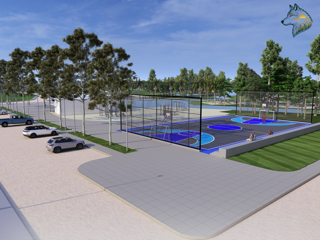 Cancha deportiva en proyecto de lotes campestres financiados