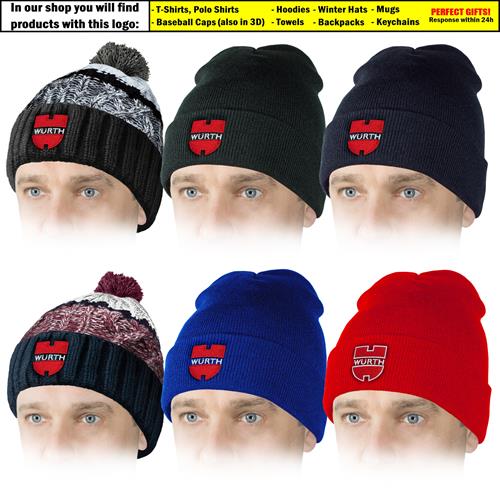 logo knit caps