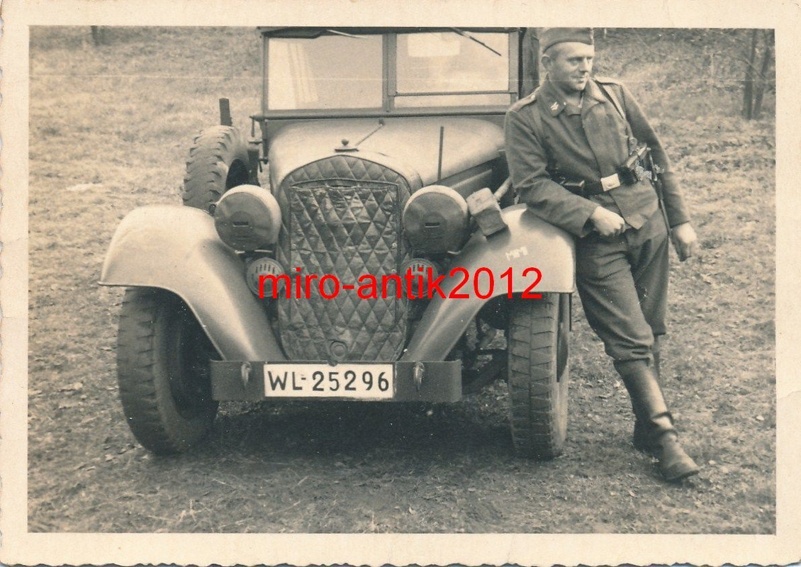 Foto, Wehrmacht, Soldat, PKW, Kühler abgedeckt