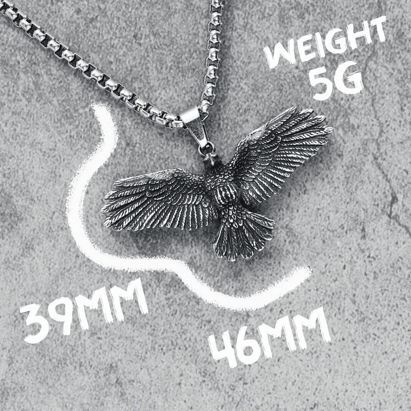 Biker's Stainless Steel "Live To Ride" Eagle Pendant Necklace - 22 Inch Gold Tone Chain Included