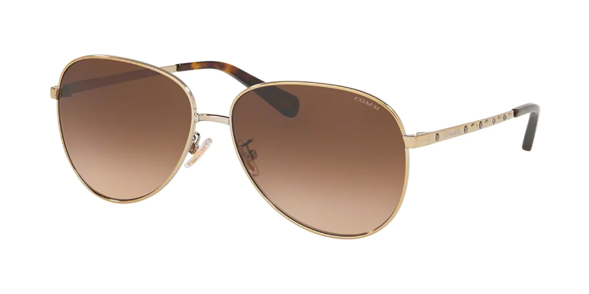 Coach Gold Frame Sunglasses with Brown Gradient Lenses HC7147 main image 3