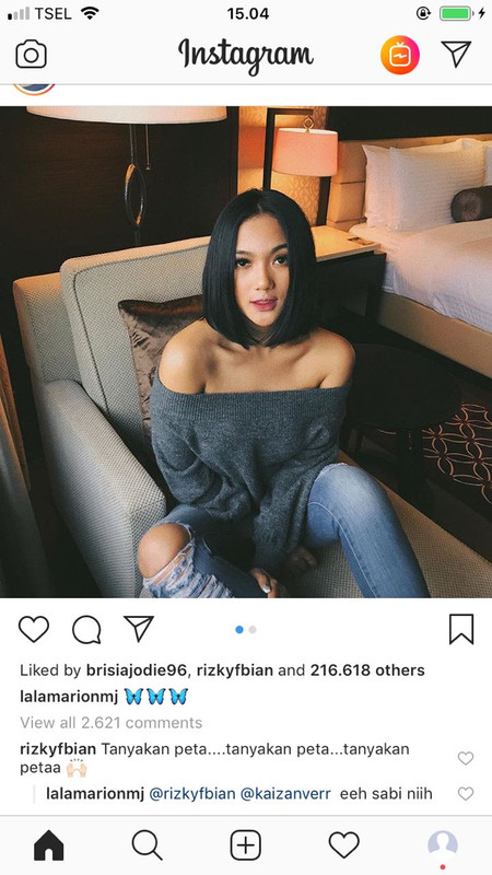 Postingan Instagram Marion Jola Dikomentari Rizky Febian