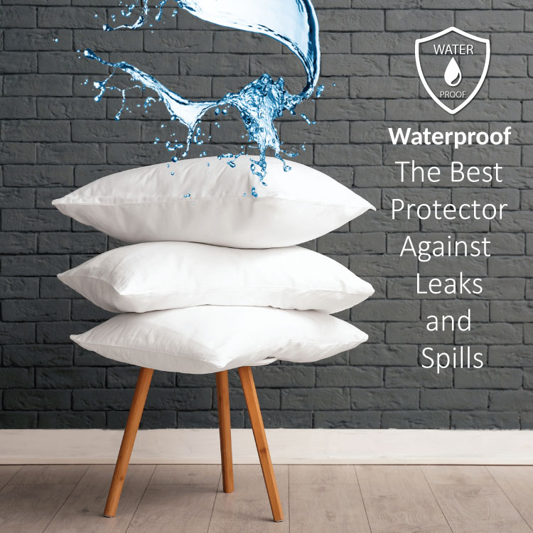 Set of 2 Travel Size SureGuard Pillow Protectors - 100% Waterproof, Bed Bug  Proof, Hypoallergenic - Premium Zippered Cotton Terry Covers 