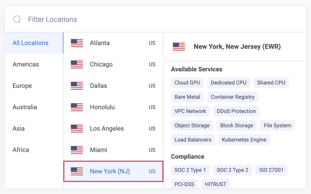 Choose Vultr Location