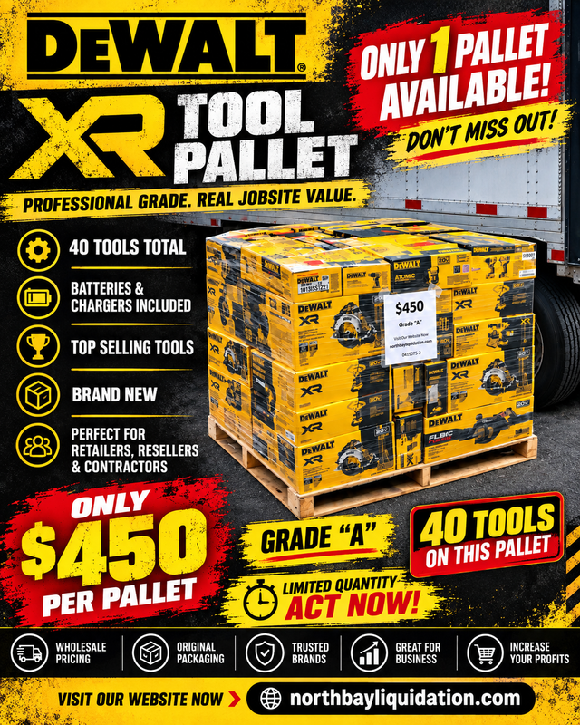 DEWALT XR Tool Pallet - 40 Tools - $450