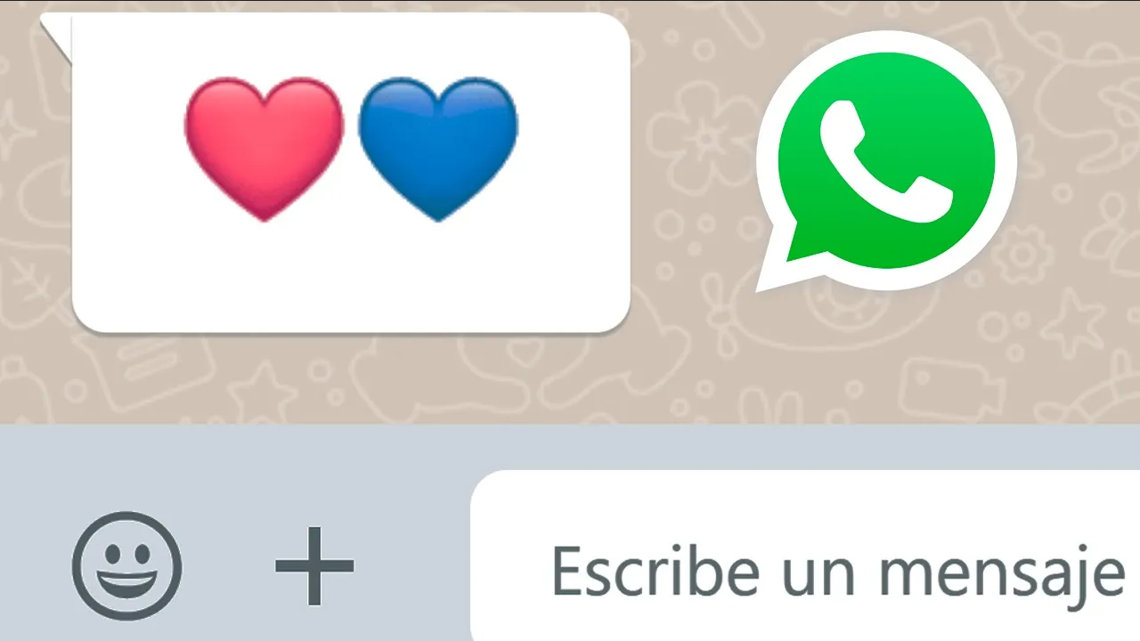 Significado de recibir los emojis de corazones azul y rosado en WhatsApp
