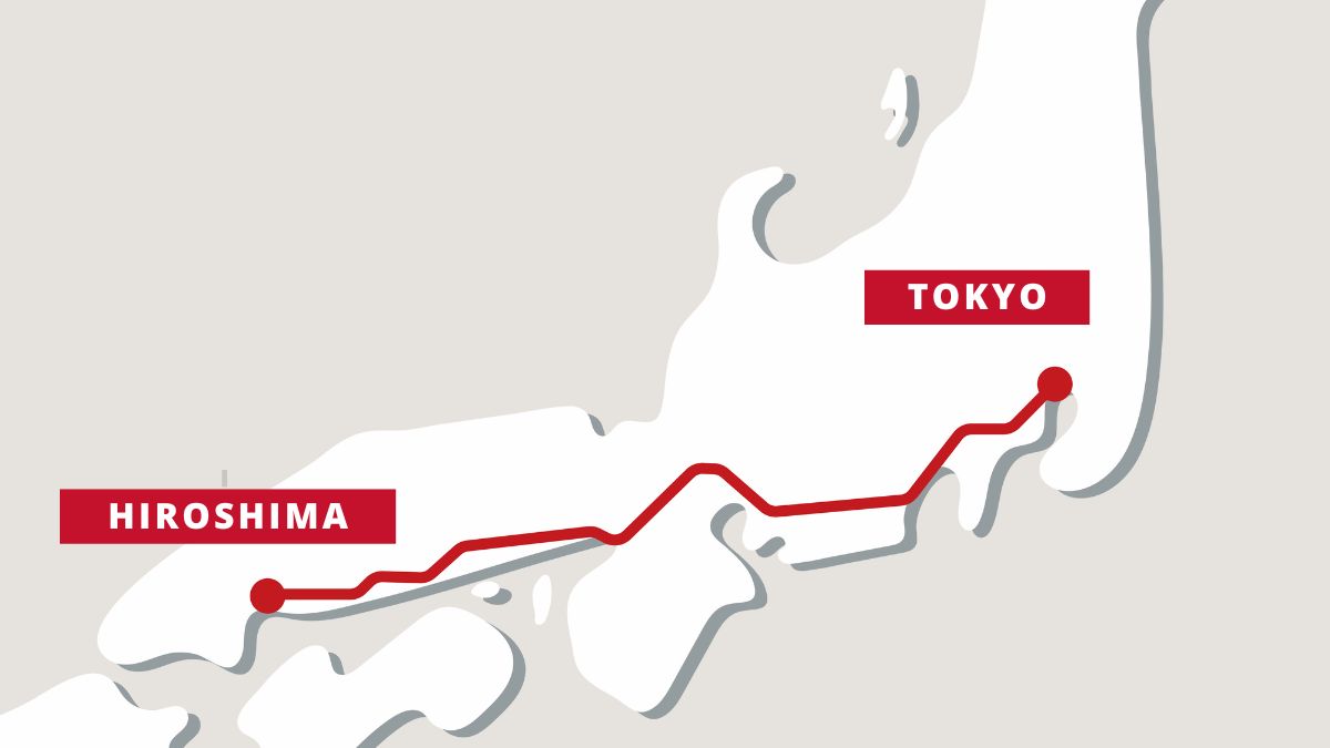 tokyo hiroshima train map