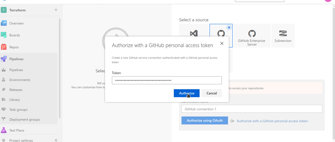 adding github access token