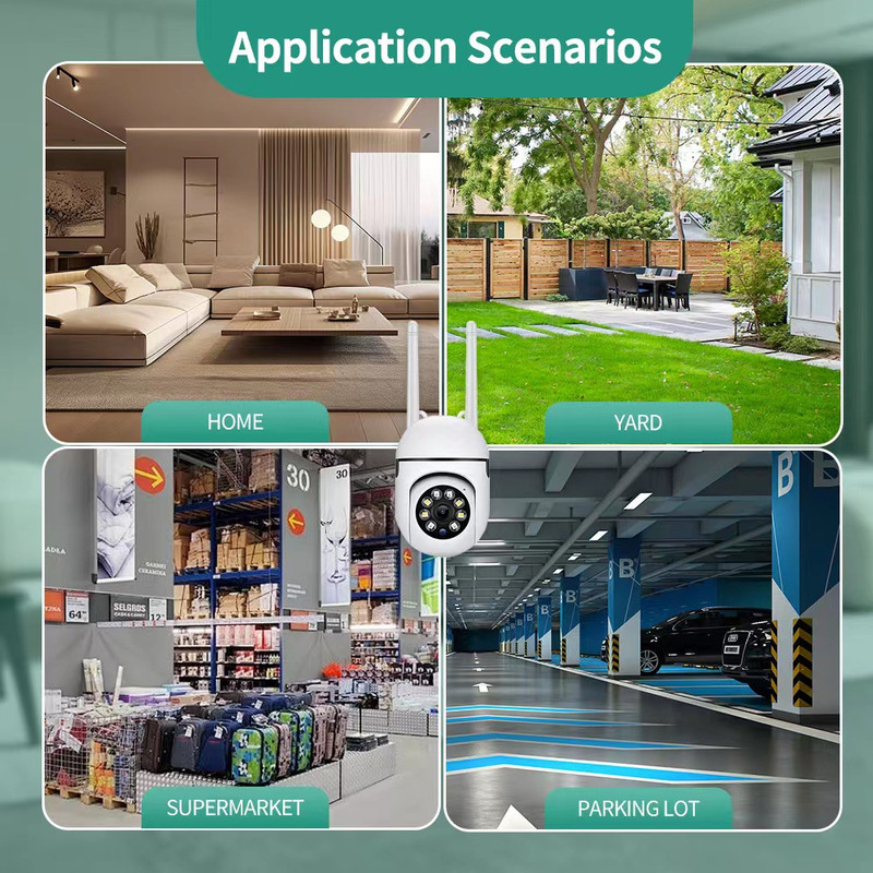 Camara Vigilancia WiFi Interior, 1080P Camara Vigilancia Domicilio WiFi con Visión Nocturna en Color, Detección de Movimiento, Sirena,IP54，Audio Bidireccional - details 8