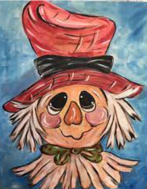 Dec 03rd 1p Scarecrow 9x12 canvas and black sharpie