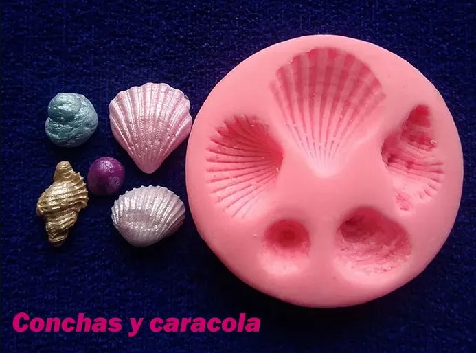 Molde silicona Conchas de mar 1 para pasta fría y fondant