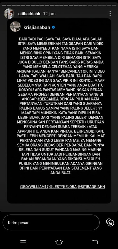 Kemarahan Krisjiana Baharudin pada Boy William dan Lesty Kejora