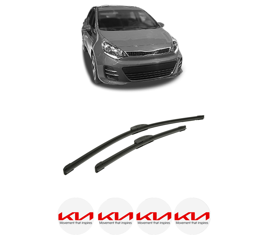 Set stergatoare auto KIA RIO III Hatchback Van (UB) din 2011-2017, pentru parbriz auto, 2 bucati, Bosch Aerotwin Retrofit, din cauciuc siliconat rezistent, 4 Stickere Auto KIA