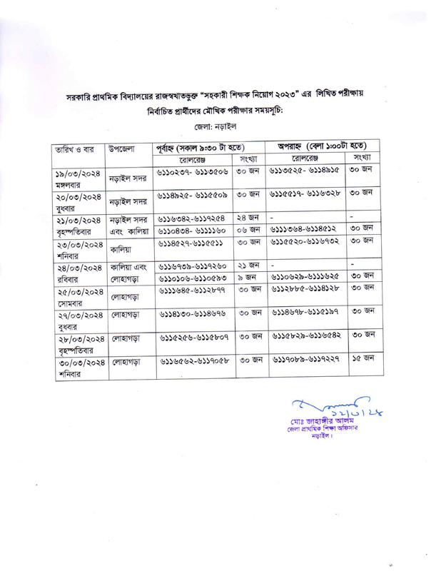 Primary-Narail-District-Viva-Date-2024-PDF