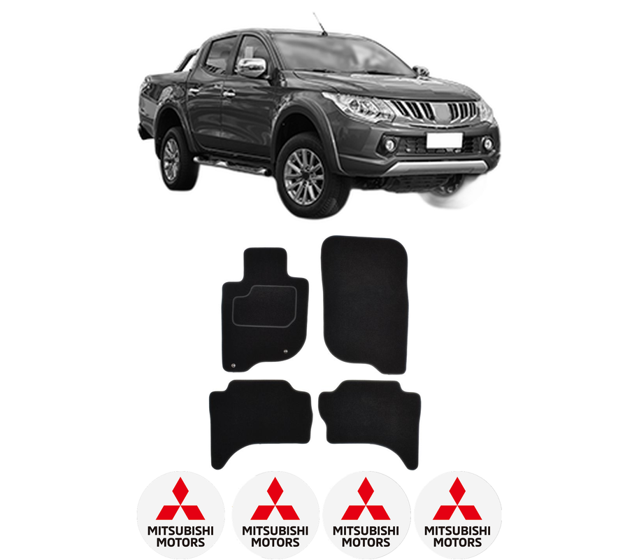 Set Covorase Presuri MITSUBISHI L200 / TRITON (KJ_, KK_, KL_) din 2015, Auto, Material Textil Mocheta, 4 Stickere auto cu MITSUBISHI
