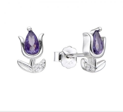 Aretes de tulipán #00223 Morado
