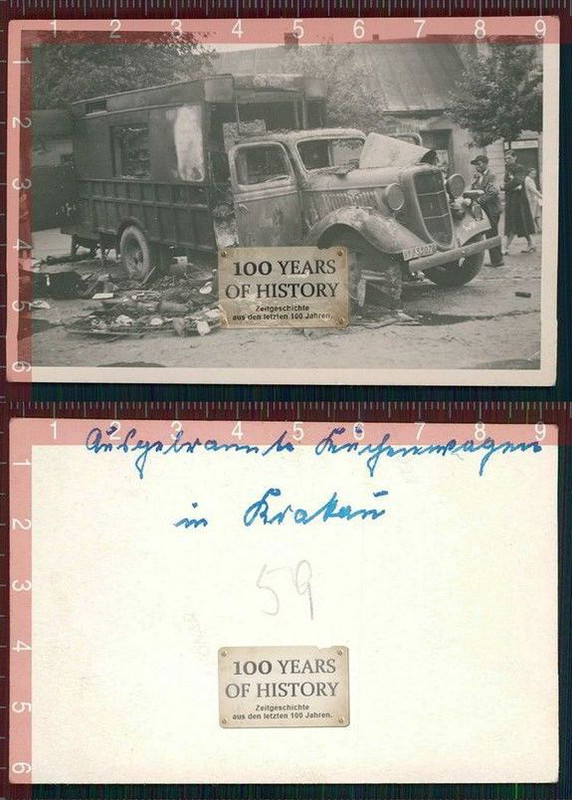 Orig. Foto Zerstört Deutsches Fahrzeug LKW 