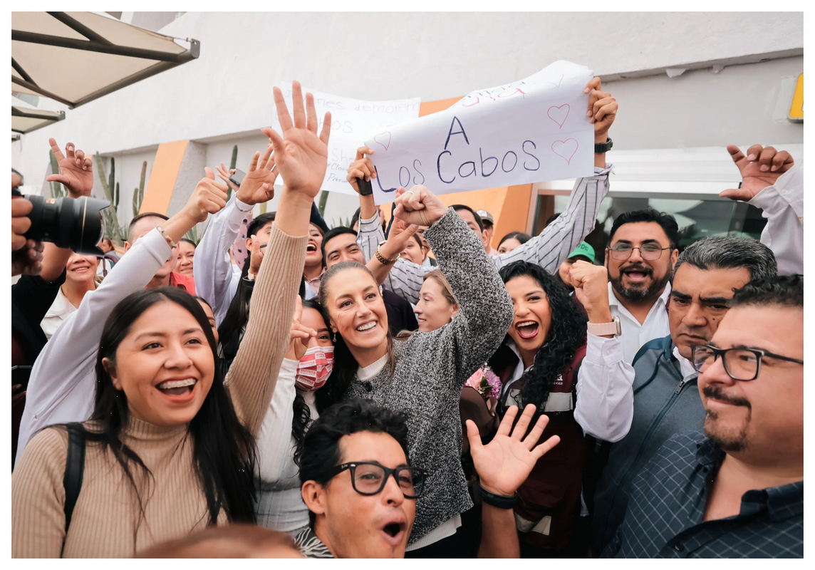 Sheinbaum llega a Los Cabos para reunirse con la base de Morena en reunión privada  