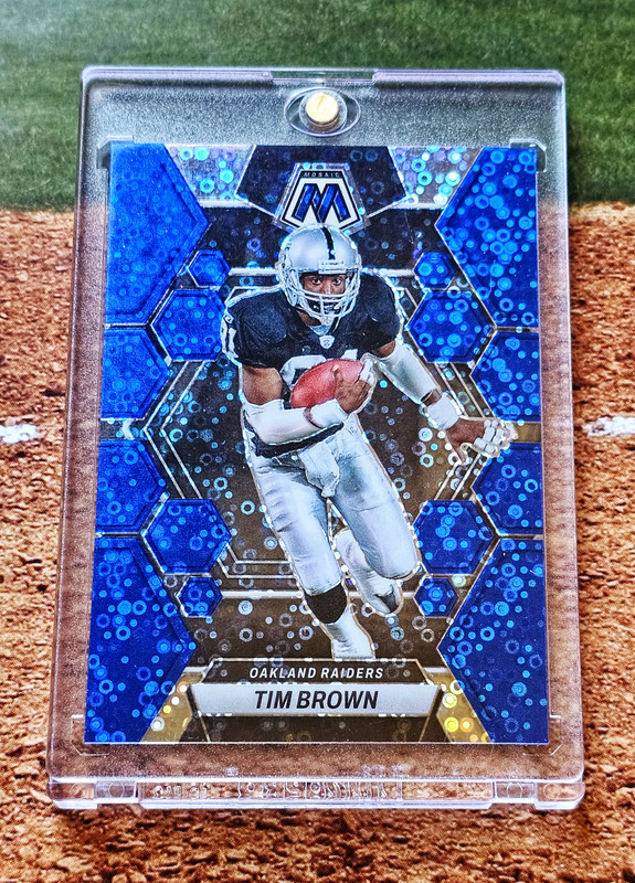 2023 Mosaic Tim Brown Blue Disco 2 of 75 Raiders