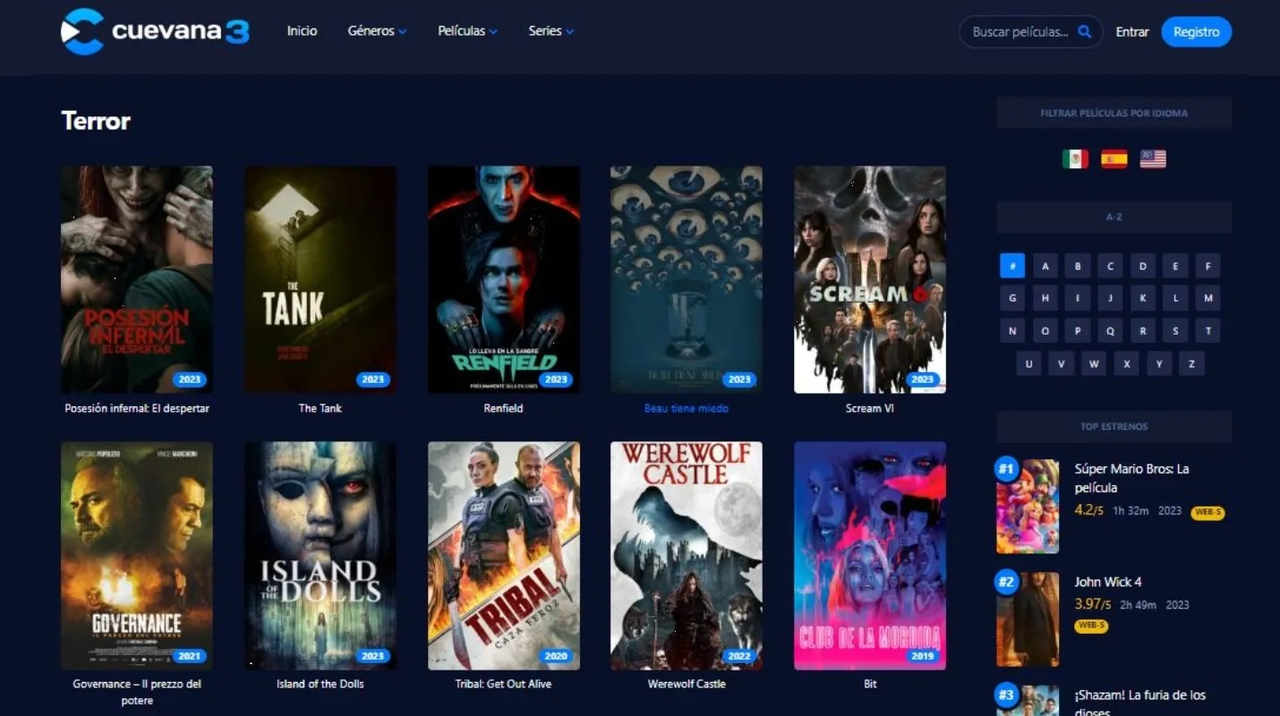 ¿Cómo ver películas de terror gratis en Cuevana 3?